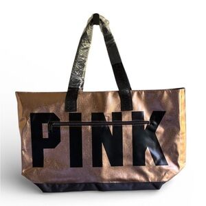 PINK Victoria's Secret Metallic Rose Tote
